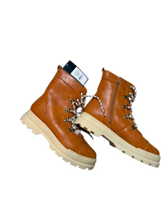art class Shoes - Art Class Girls Winter Combat Boots Tan Lace Up Side Zip Size 5 NWT Lug Sole.